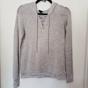 Prince & Fox Lightweight Hoodie Lace Up Neckline